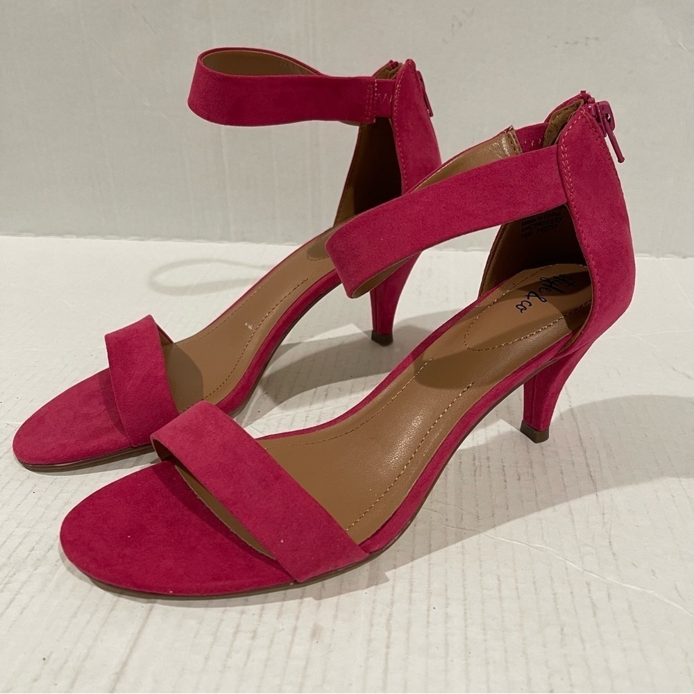 Women’s Style & Co Paycee Raspberry Pink Faux Suede Ankle Strap Pumps Size 10 US - Picture 4 of 11